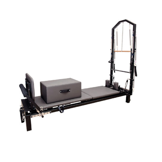 Set Pilates Facile Wood Reformer with Tower,(Half Trapeze),Sit Box, Jump  Board..
